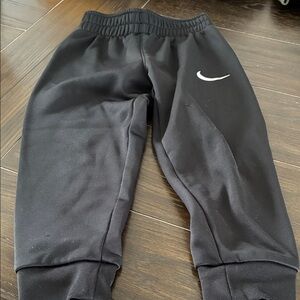 Nike Kids Black Sweatpants with White Logo